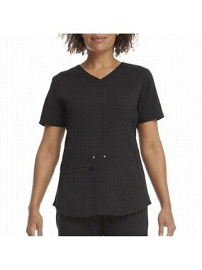 Scrubstar Women's Ultimate Polyester/Rayon Blend Black Scrub Top - Small